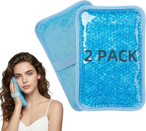 2 Pack Ice Pack with Strap – Flexible Gel Pack for Targeted Hot & Cold Therapy, Gel Bead Ice Pack for Knee Shoulder Back or Wisdom Tooth Support, Ice Packs for Injuries Portable Compress in Saudi Arabia