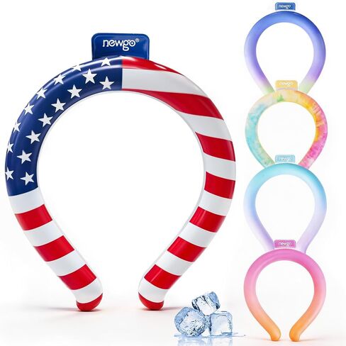 NEWGO Neck Cooling Tube, Hands-Free Reusable Ice Neck Ring for Heat Relief, Wearable Body Coolers for Gardening, Menopause Hot Flashes, Outdoor Sports, 2026 Upgraded, Blue Purple Mix, 1 Pack in Saudi Arabia