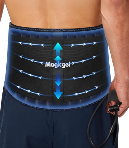 Magic Gel Back Compression Ice Pack - Hot & Cold Therapy Wrap with Air Pump for Deep Tissue Cold Penetration & Lumbar Support – Removable Flexible Gel Pack for Lower Back Pain, Sciatica & Surgery in Saudi Arabia