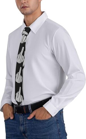 Peynir Hand Middle Finger Men'S Skinny Neck Ties Novelty Fashion Necktie For Weddings Party Business in Saudi Arabia