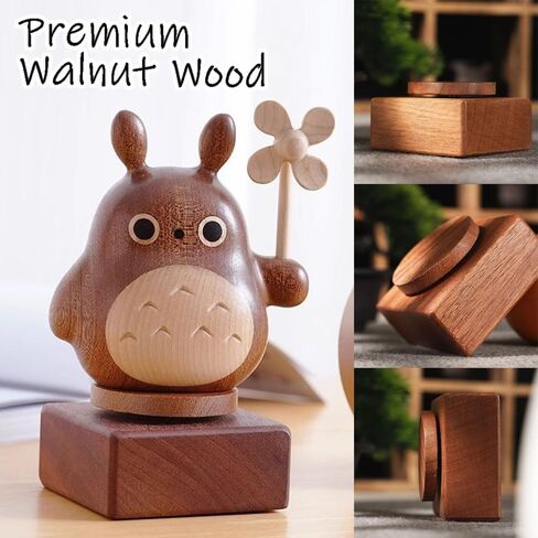 OULIGET Walnut DIY Music Box Base,Mechanical Music Box Handicraft,Customizable Vintage Musical Gift,Minimalist Ornaments for Creative Desktop Decor,Castle in the Sky in Saudi Arabia