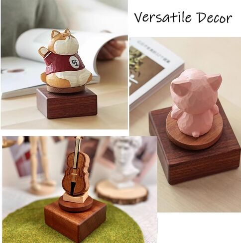 OULIGET Walnut DIY Music Box Base,Mechanical Music Box Handicraft,Customizable Vintage Musical Gift,Minimalist Ornaments for Creative Desktop Decor,Castle in the Sky in Saudi Arabia