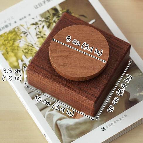 OULIGET Walnut DIY Music Box Base,Mechanical Music Box Handicraft,Customizable Vintage Musical Gift,Minimalist Ornaments for Creative Desktop Decor,Castle in the Sky in Saudi Arabia