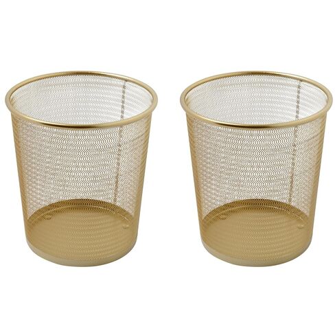 Martha Stewart Ryder Gold Mesh Metal Trash Can, 4.5 Gallon, Wastebasket for Office in Kuwait