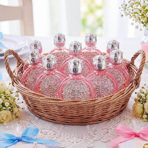 Yungyan 24 Pcs Glass Holy Water Bottles Baptism Favors for Guests Small Holy Water Containers with Golden Cross Emblem for Catholic Christian Church Wedding Baptism First Communion Gifts (Pink Silver) in Kuwait