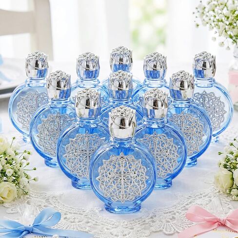 Yungyan 24 Pcs Glass Holy Water Bottles Baptism Favors for Guests Small Holy Water Containers with Golden Cross Emblem for Catholic Christian Church Wedding Baptism First Communion Gifts (Pink Silver) in Kuwait
