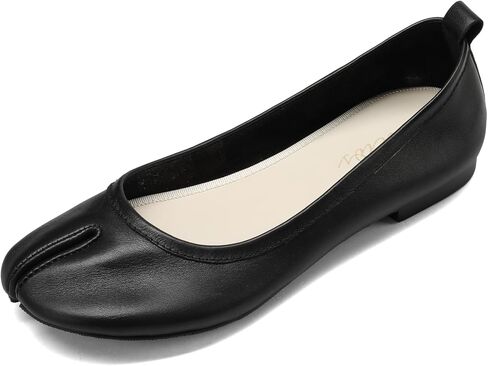 Women’s Tabi Ballet Flats Genuine Leather Split Toe Slip On Shoes Lightweight Soft Sole Minimalist Flats in Saudi Arabia