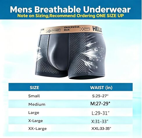 Mens Mesh Ice Silk Underwear 6-Pack Mens Boxer Briefs Ultra Cool Breathable Quick-Dry,Moisture Wicking No-Ride-Up in Kuwait