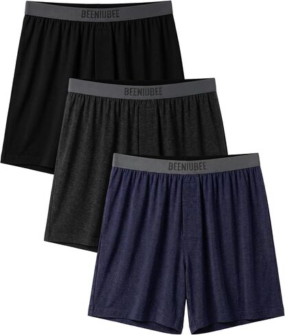 3 Pack Men's Merino Wool Underwear, Long leg Loose Fit Boxers, Breathable Soft Moisture Wicking Underwear in Saudi Arabia