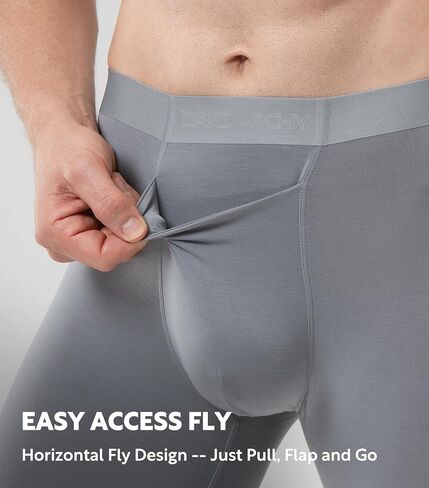 DAVID ARCHY Men's Modal Boxer Briefs with Horizontal Fly, Seamless Waistband, Support Pouch and No Ride Up Underwear, 4 Pack in Kuwait
