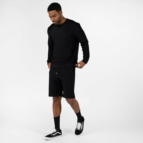 Ethika Men's Premium Sweat Short, Soft Fleece Short for Lounging and Casual Wear - Premium Short - Black in Kuwait