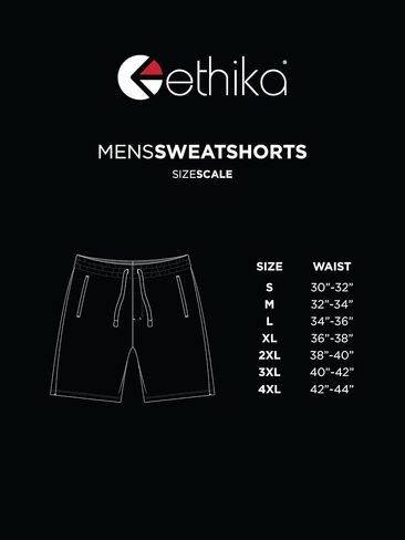 Ethika Men's Premium Sweat Short, Soft Fleece Short for Lounging and Casual Wear - Premium Short - Black in Kuwait