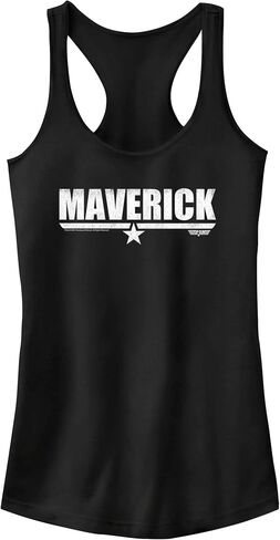Junior's Top Gun White Maverick Name with Logo Racerback Tank Top in Kuwait