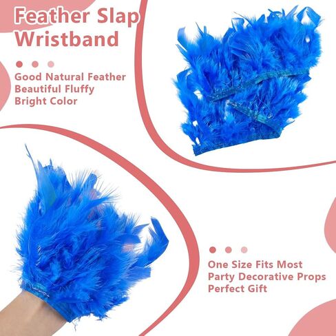 2pcs Feather Slap Bracelet Cuffs Women's Feather Wrist Cuffs Gothic Band Bracelet Wristband Gloves Wrist Decor for Carnival Dance Cosplay Birthday Party Costume Accessories in Kuwait