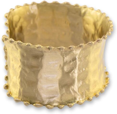Gold Brass Statement Ornate Cuff Bracelet | Fluted Edges, Polished Hammered, Concave Design, Luxury in Saudi Arabia