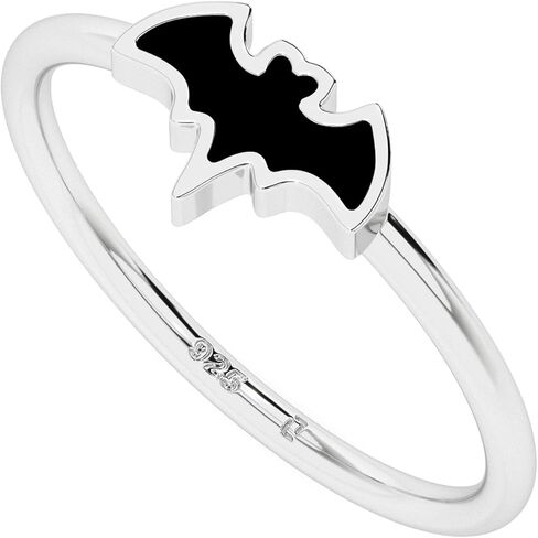 Bat Shape Natural Gemstones Stackable Rings for Women in 925 Sterling Silver | Birthstone Jewelry Gifts for Her (Bezel-Set) in Kuwait