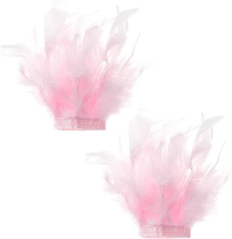 2pcs Feather Slap Bracelet Cuffs Women's Feather Wrist Cuffs Gothic Band Bracelet Wristband Gloves Wrist Decor for Carnival Dance Cosplay Birthday Party Costume Accessories in Kuwait