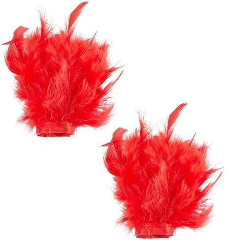 2pcs Feather Slap Bracelet Cuffs Women's Feather Wrist Cuffs Gothic Band Bracelet Wristband Gloves Wrist Decor for Carnival Dance Cosplay Birthday Party Costume Accessories in Kuwait