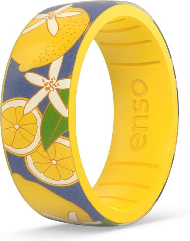 خاتم Enso Rings من السيليكون مطبوع عليه زهور - تصميم مريح ومرن للغاية in Kuwait