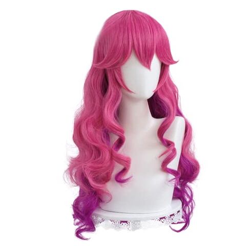 Game Cosplay Wig Women 70cm Long Curly Wave Wig Cosplay Anime Heat Resistant Synthetic Wigs Halloween in Saudi Arabia