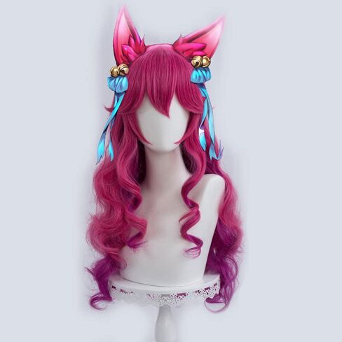 Game Cosplay Wig Women 70cm Long Curly Wave Wig Cosplay Anime Heat Resistant Synthetic Wigs Halloween in Saudi Arabia