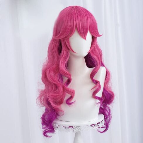 Game Cosplay Wig Women 70cm Long Curly Wave Wig Cosplay Anime Heat Resistant Synthetic Wigs Halloween in Saudi Arabia