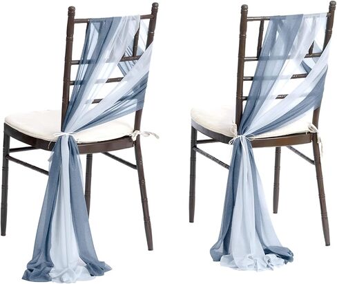 Wedding Chair Sashes Cover Aisle Decorations Draping Fabric Wrinkle-Free with Tie 2 Pcs Sage & Milky Green for Party Ceremony Reception Floral Arrangement Banquet Outdoor Decor in Kuwait