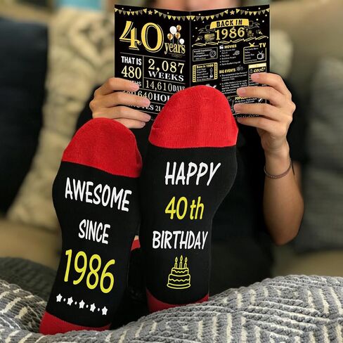 Juesly 30th Birthday Gifts for Him Her, Awesome Since 1996 Socks and Vintage Poster, 30 Year Old Bday Gifts for Friend, Sister, Wife, Husband in Saudi Arabia