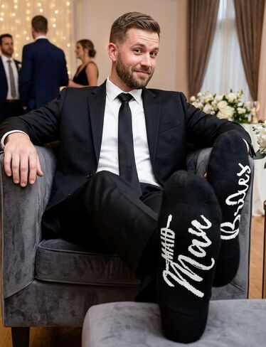جوارب InnoBeta Bridesman Gifts Socks، هدية اقتراح رجل الشرف للأخ والأصدقاء في حفل الزفاف وحفلات الزفاف in Saudi Arabia
