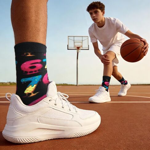 2 Pairs 67 Socks for Kids Boys & Girls, Funny 6–7 Socks Meme Design, Six Seven Ice Cream Drip, Stocking Stuffers for Teen Girls in Saudi Arabia