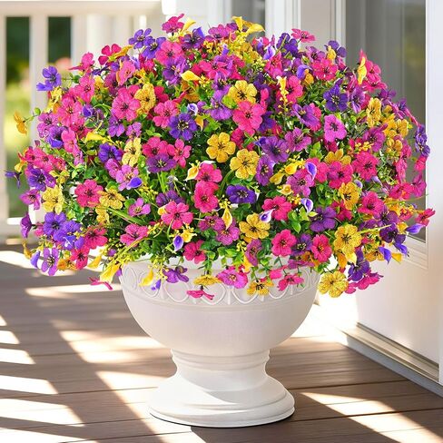BLEUM CADE Artificial Flowers for Outdoors, 14 Bundles Faux Plants Outdoor Artificial Flowers for Decoration, UV Resistant Fake Flowers Artificial Plants & Flowers for Outdoors Garden Decor in Saudi Arabia