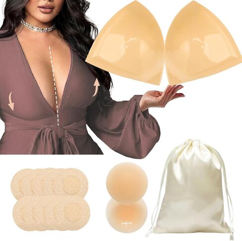 Double-Sided Sticky Bra Lift Inserts | Lightly Padded Push-Up Adhesive Bra for Large Bust | Reusable & Invisible Insert Pads in Saudi Arabia