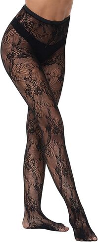 Henwarry High Waist Tights Lace Patterned Fishnet Stockings Thigh High Pantyhose for Women in Saudi Arabia