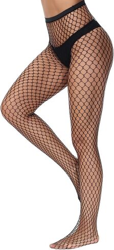 Henwarry High Waist Tights Lace Patterned Fishnet Stockings Thigh High Pantyhose for Women in Saudi Arabia