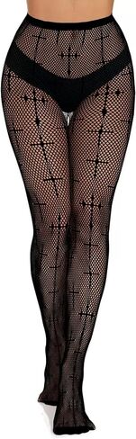 Henwarry High Waist Tights Lace Patterned Fishnet Stockings Thigh High Pantyhose for Women in Saudi Arabia