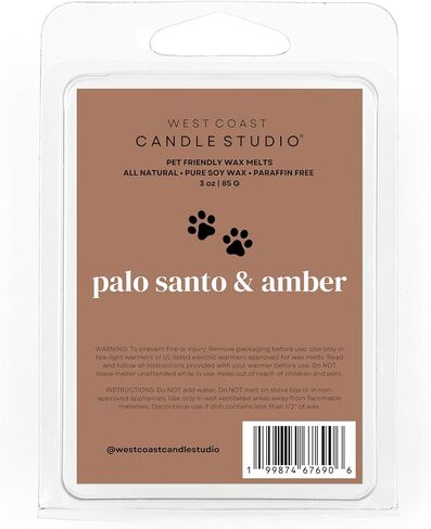 Pet Safe Wax Melts for Dogs | Non Toxic Soy Wax Melts | Natural, Paraffin-Free, Clean Burning | Odor Eliminating Wax Cubes | Palo Santo & Amber in Saudi Arabia