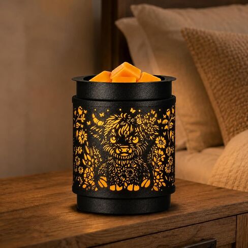 mocosa Metal Wax Melt Warmer, Electric Candle Wax Warmer for Scented Wax Melts, Stylish Metal Wax Melts Wax Cubes Burner for Home and Office Decor, Ideal Gift for Women and Girls(Sunflower) in Saudi Arabia