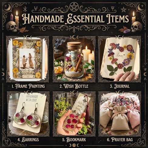 10 Pack Large Dried Flowers Set –Bulk Herbs for Witchcraft Supplies, Used Potpourri Simmer Pot, Spell Jar, Candle Soap Making, DIY Crafts – Lavender, Rose, White Sage, and More, Each Bag Above 4.41oz in Saudi Arabia