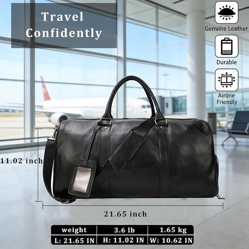 Leather Travel Duffle Weekender Overnight Carry On Sports Gym Bags for Men Women in Saudi Arabia