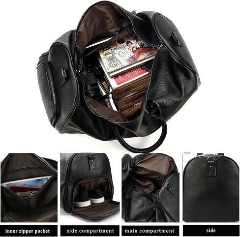 Leather Travel Duffle Weekender Overnight Carry On Sports Gym Bags for Men Women in Saudi Arabia