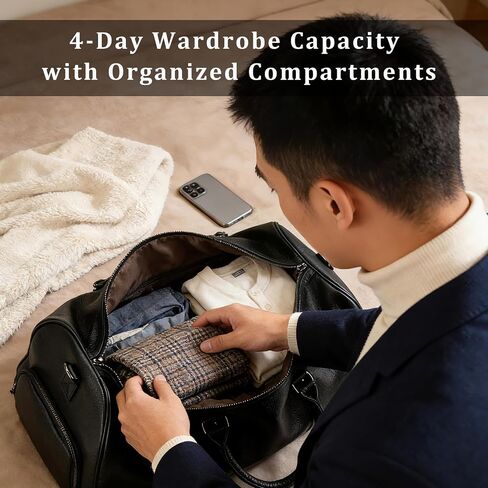 Leather Travel Duffle Weekender Overnight Carry On Sports Gym Bags for Men Women in Saudi Arabia