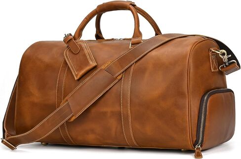Leather Travel Duffle Weekender Overnight Carry On Sports Gym Bags for Men Women in Saudi Arabia