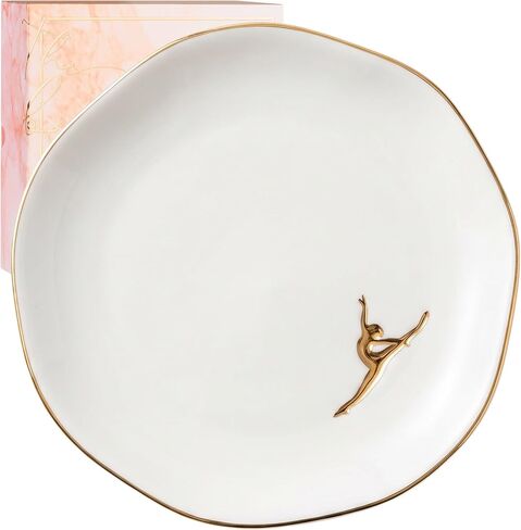 InnoBeta Dancer Gifts for Women, Gifts for Dancer, Ceramic Jewelry Tray, Decorative Trinket Dish for Rings Earrings Necklaces Bracelet, 4.75" in Kuwait