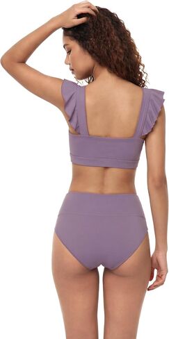 Period Bikini Set Two Piece Ruffled Swimwear Menstrual Leakproof Swimsuits Square Neck Bathing Suit for Teens Girls in Saudi Arabia