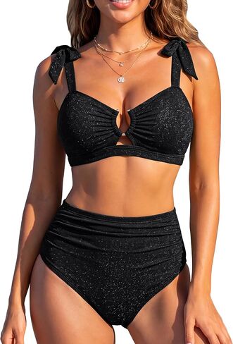 Blooming Jelly Womens Tummy Control Swimsuit Two Piece High Waisted Bikini Sets Sparkly Modest Bathing Suit 2026 in Kuwait