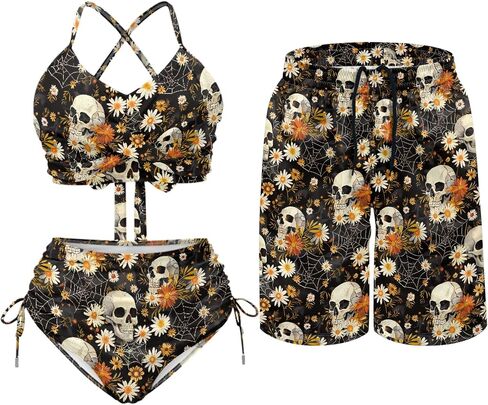 Matching for Couples Hawaiian Women Tummy Control 2 Piece Swimsuit Men's Quick Dry Board Shorts in Saudi Arabia