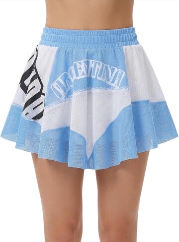 Cheer Skirt Graphic Cheerleader Uniform Mini Skirt High Waist Elastic Waist Cheerleader Skorts in Saudi Arabia