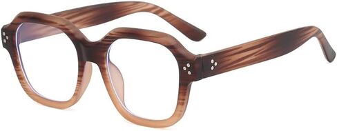 Retro Square Cat Eye Glasses - Rivet Design Blue Light Blocking Non-Prescription Frames for Women Men in Saudi Arabia