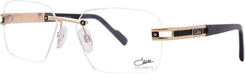 Cazal 7103 001 Eyeglasses Men's Black/Gold Rimless Rectangle Shape 58mm in Saudi Arabia
