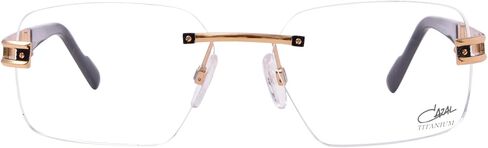 Cazal 7103 001 Eyeglasses Men's Black/Gold Rimless Rectangle Shape 58mm in Saudi Arabia
